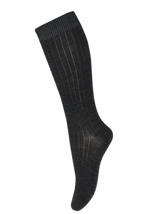 Wool rib knee socks