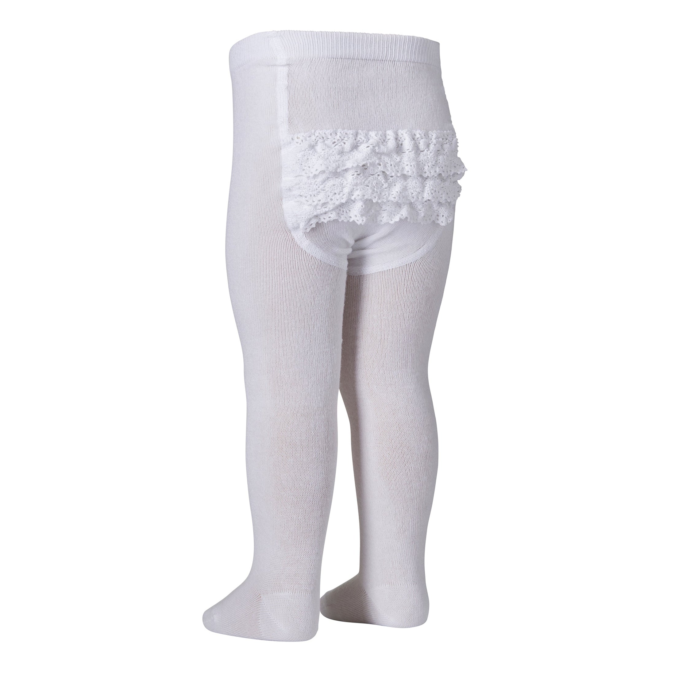 MPkids Strømpebukser - Cotton tights - lace i White  Køb white Strømpebukser fra MPkids hos MP Denmark