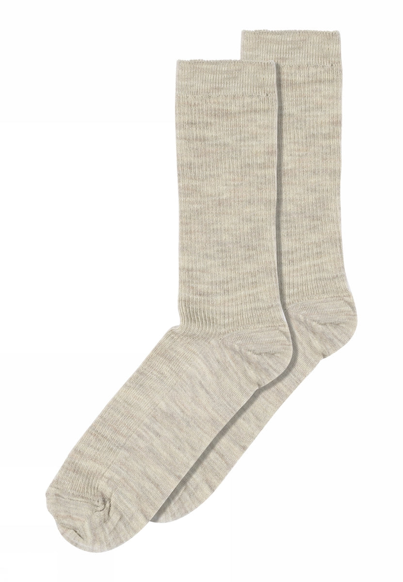 Fine wool rib socks