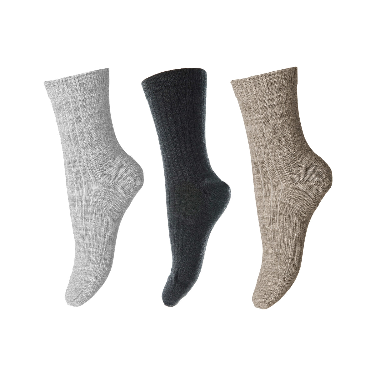 Wool rib socks - 3-pack