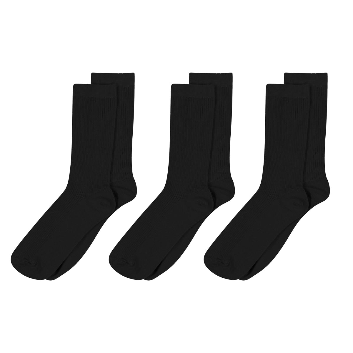 Fine cotton rib socks 3-pack