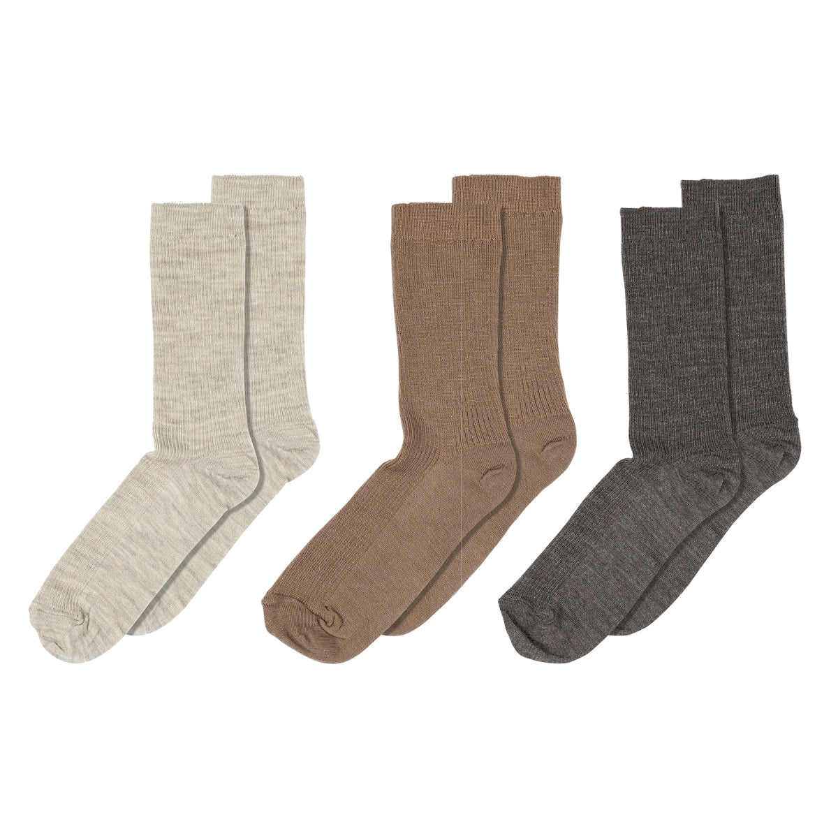 Fine wool rib socks - 3-pack