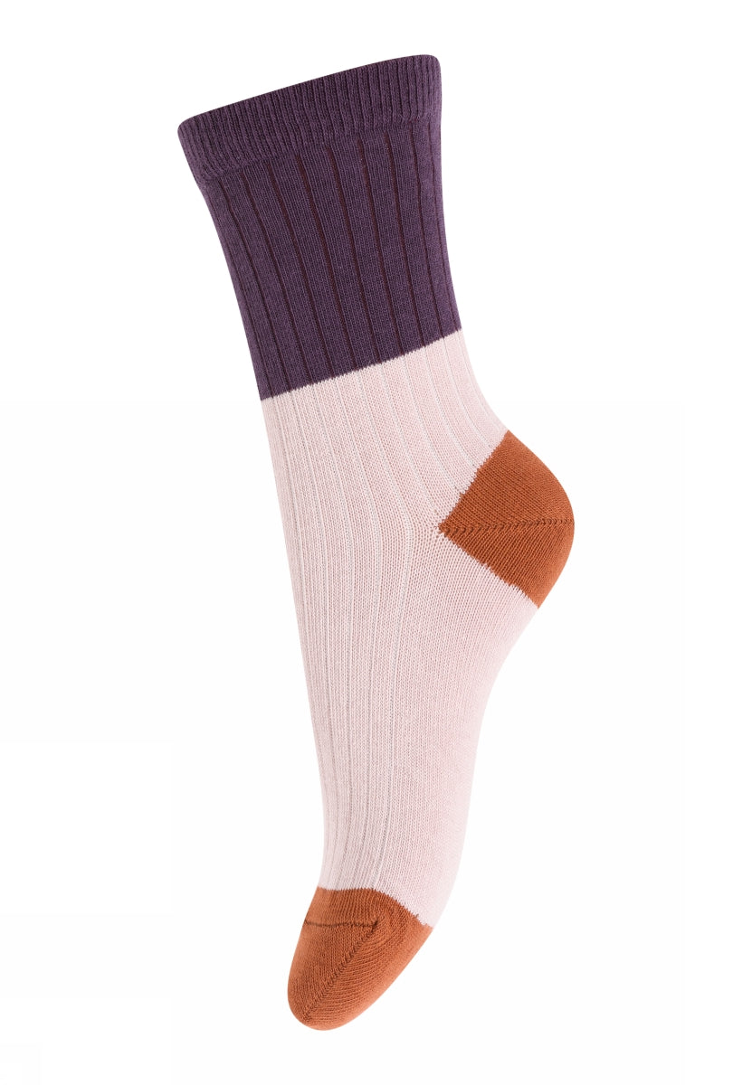 Block colour socks