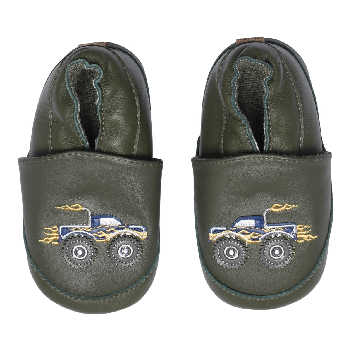 Leather slippers w. monstertruck